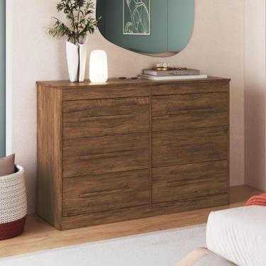 Imagem de Cômoda Arizona 6 Gavetas 100% Mdf Castanho - Doripel - Doripel Móveis,
