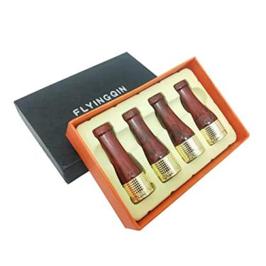 Imagem de GZJXCCL Conjunto de tubos de charuto com padrão de escultura de resina de cobre puro 4 tamanhos (cor de resina)