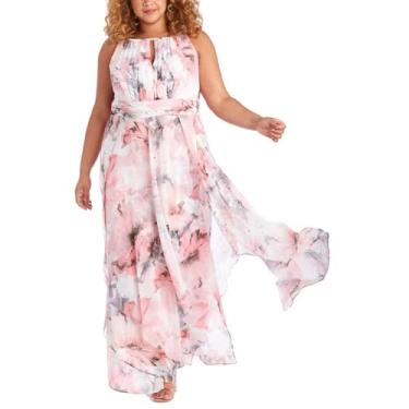 Imagem de R&M Richards Vestido maxi casual diurno feminino, rosa, 15 Plus Size
