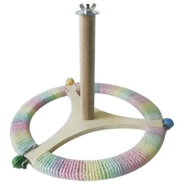 Imagem de Dualoai Pássaros Poleiros de madeira Gaiola para pássaros Poleiro de galho Mesa Suporte giratório Suporte para papagaios Conures Cacatuas Agapornis, Style B