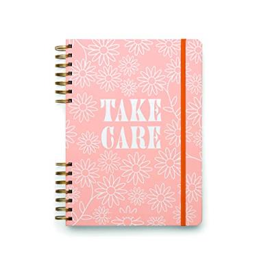 Imagem de Designworks Ink Caderno de Mindfulness Espiral de Cuidado Rosa Diário Guiado Gratidão e Bem-Estar Agenda Diária Sem Data com Autocuidado e Instruções de Atividade e Adesivos, 19 cm x 25 cm