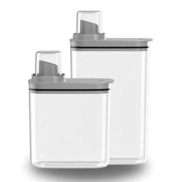 Imagem de Kit Dispenser Flow para Máquina de Lavar - Amaciante e Sabão em Pó com Dosador - 2,3 Litros e 1,5 Litros - Produto Premium - Marca OU