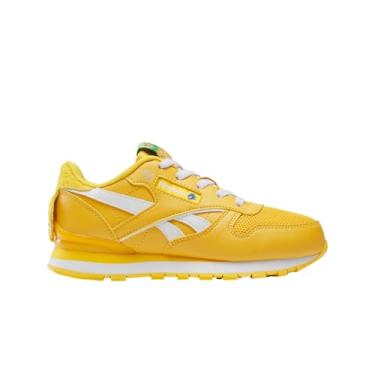 Imagem de Reebok Tênis infantil unissex Sonic Kids Classic Leather Step N Flash, Ouro/branco/dourado, 15