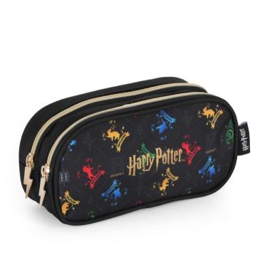 Imagem de Estojo Infantil Feminino Preto Harry Potter 2 Repartições
