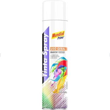 Imagem de Tinta Spray Uso Geral Branco Fosco 400ml Mundial Prime