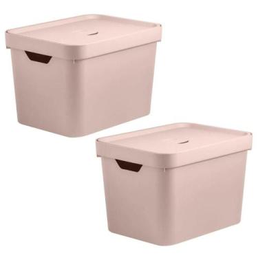 Imagem de Caixa Organizadora Multiuso Escritorio 2un OU Cube - Rosa