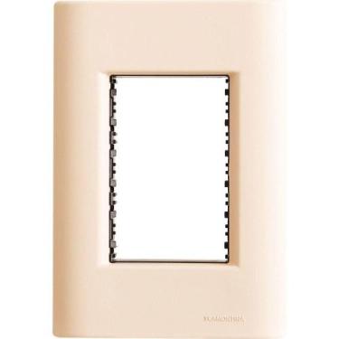 Imagem de Placa 3 Postos 4x2 Tramontina Giz Nude Soft Touch Suporte Tramontina