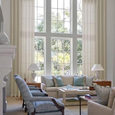 Imagem de Cortinas extra longas plissadas de linho caramelo acastanhado 601 cm de comprimento para sala de estar, teto alto, filtro de luz, semitransparente, plissado, com ganchos, argolas, abas traseiras,