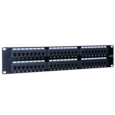 Imagem de Cctv4Less Patch Panel de montagem em rack Cat5/5e de 48 portas, compatível com cabeamento CAT 3/4/5 (48 portas)