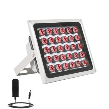 Imagem de LONNKY Iluminadores Ir Lonnky 30 Leds 850Nm Iluminador De Longo Alcance Até 330 Pés/100M 90 Graus Grande Angular Luz De Inundação Infravermelha Ip67 À Prova D'Água Para Câmera De Segurança Luz Ir In