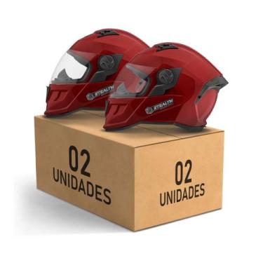 Imagem de Kit 2 Capacetes Fechados Pro Tork Stealth Solid Brilhante Segurança Pr