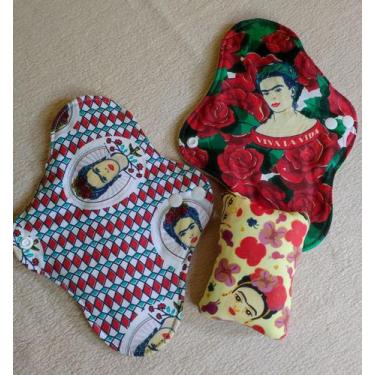 Imagem de Kit de absorventes ecológicos (3 unidades fluxo intenso) - Ateliê Pequ