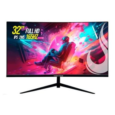 Imagem de Monitor Gamer Rise Mode 32" Full HD Curvo, 165hz, IPS, Preto, HDMI e D