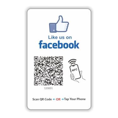 Imagem de Analise-nos no código QR sem toque e etiqueta NFC do Google Review Tap Card - Toque para feedback instantâneo de classificação em cafés, varejo, salões, hotéis (1 peça) (Facebook 1 peça)