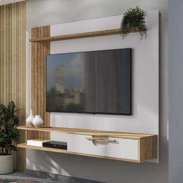 Imagem de Painel Suspenso Jeri Sala Tv Até 65 Polegadas 1 Porta Cinamomo/off White