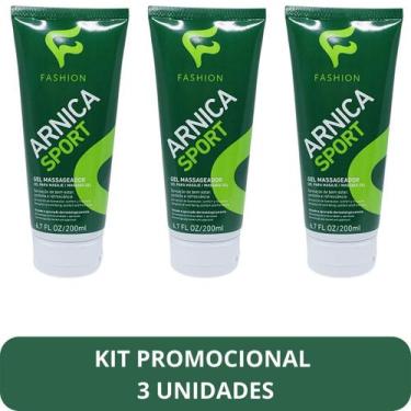 Imagem de Gel Massageador Fashion Arnica Sport Bisnaga 200ml Kit 3 Unidades - Fa