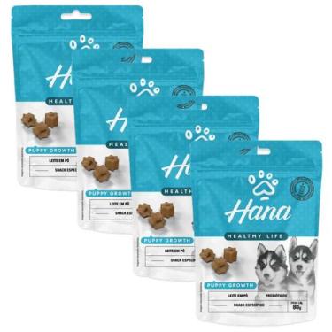 Imagem de Kit 4 Petisco Hana Para Cachorro Filhote Puppy 80g