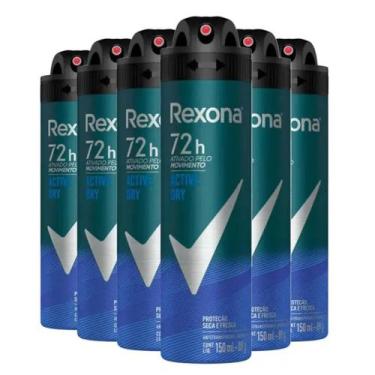 Imagem de Kit 6 Desodorantes Antitranspirante Aerossol Masculino Rexona Active D