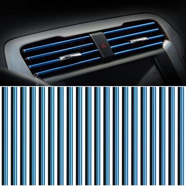 Imagem de MINGZAIQIPEI Saída de ventilação de carro acabamento interior do carro acabamento de moldagem de ar condicionado carro saída de ventilação acabamento cromado PVC interior do carro acabamento de saída