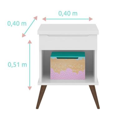 Imagem de Mesa de Apoio Infantil Retrô Alice com 1 Gaveta - pr Baby Branco