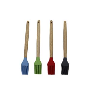 Imagem de Pincel de Cozinha Silicone, Nylon e Madeira 4 Peças Casual Home Resistente ao Calor