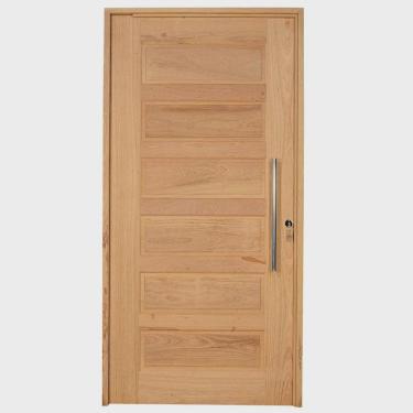 Imagem de Kit Porta de Madeira Pivotante Frisada Esquerda 214cmx117cmx12cm PE28 Esel