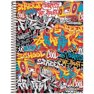 Imagem de Caderno Universitário Capa Dura Espiral 12 Matérias 240 Folhas Sortido - School Basics
