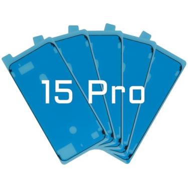 Imagem de Risidamoy 5 peças para iPhone 15 Pro Kit de adesivos à prova d'água pré-cortados à prova d'água para iPhone 15pro 6,1 polegadas moldura de tela de reparo de fita de vedação interna impermeável