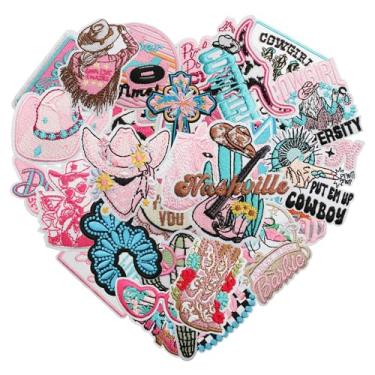 Imagem de Acrebow 36 peças de adesivos de cowgirl ocidentais passados a ferro para mulheres, meninas, roupas bordadas, lindos adesivos femininos costurados para tecido, artesanato, roupas, jeans, chapéus