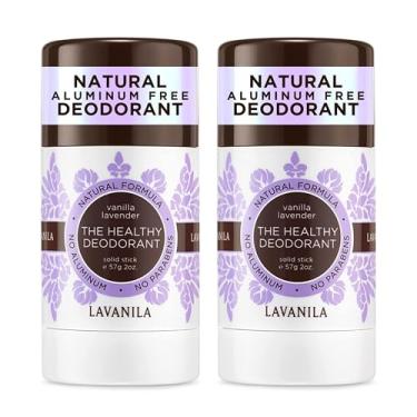 Imagem de Lavanila Desodorante feminino baunilha lavanda pacote com 2 (59 g cada) - Desodorante sólido sem alumínio natural, feito nos EUA, vegano
