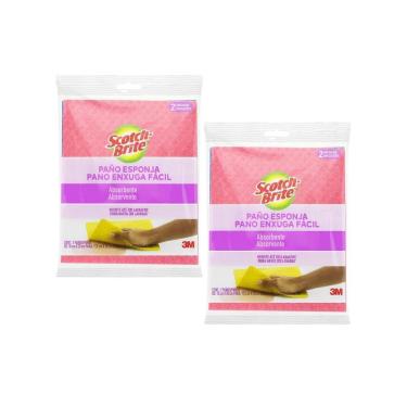 Imagem de Pano Esponja Absorvente Scotch-Brite Amarelo - 4 Unidades