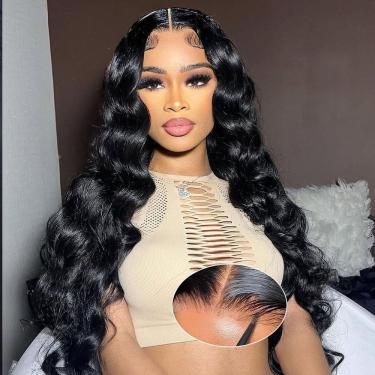 Imagem de Peruca UWLK sem cola HD com fecho de renda Body Wave 100% cabelo humano