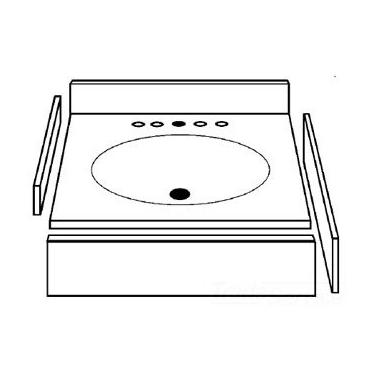 Imagem de Swan VT00022SA.011 Avental lateral de vaidade de superfície sólida, 1,25 cm C x 53 cm A x 20 cm A, branco taiti