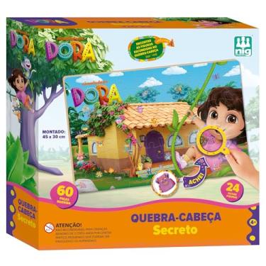 Imagem de Nig Brinquedos Quebra Cabeça Madeira Secreto Dora Aventureira 60 Peças