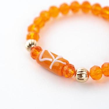 Imagem de Pulseira Ewa Firma cor Laranja Cristal e Silicone - Lua Mística - 100%