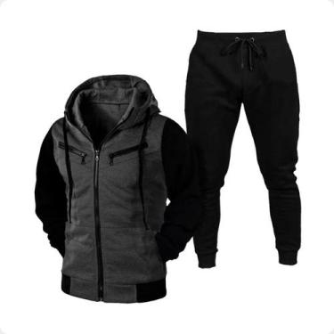 Imagem de Conjunto de Moletom Calça e Blusa de Frio Casaco Masculino e Feminino 