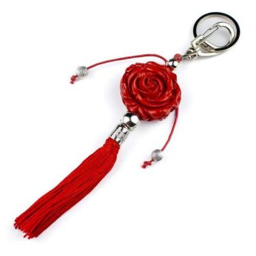 Imagem de Chaveiro Rosa Vermelha Pomba Gira 16 cm em Resina - Lua Mística - 100%