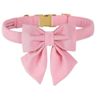 Imagem de Coleira para cães M MACA BATES Maca Bates com gravata borboleta rosa p