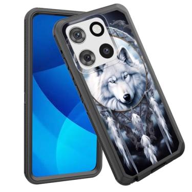 Imagem de GFEWYTJYJ Capa para Moto G Stylus 5G 2025, proteção total de 3 camadas à prova de choque, resistente, resistente, de alto impacto, capa rígida para Motorola Moto G Stylus 5G 2025, Dreamcatcher Wolf