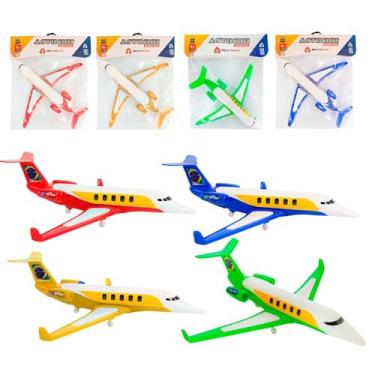 Imagem de Avião de Brinquedo Executivo, 25 x 26 x 6 cm, Rodas Retráteis, Cores Sortidas
