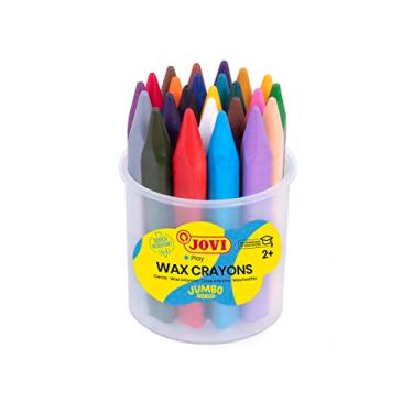 Imagem de Jovi – Crayons Triangular triwax, Pot of 24 Crayons Assorted with 1 Pencil Sharpener (975)