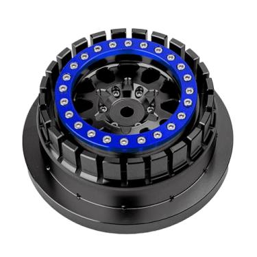 Imagem de BeaxTurbo racing upgrade parts CNC Aluminum Beadlock wheel V2 fits Proline Hyrax Tire For Traxxas UDR 1/7 black 1PCS (black-blue)