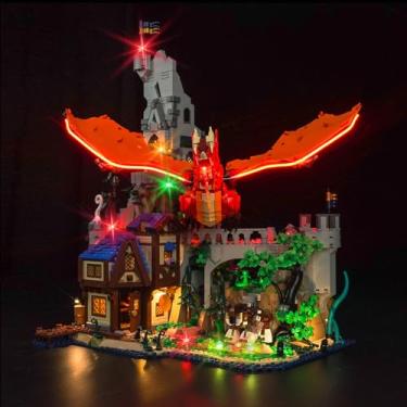 Imagem de LocoLee LED Light Kit Compatible with Lego Dungeons & Dragons: Red Dragon's Tale 21348 (No Models Only Light) Creative Lighting Set Compatible with Lego 21348 Set (Standard Version Light Kit)