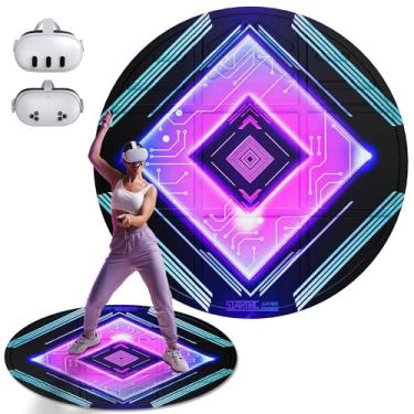 Imagem de Foldable VR Mat for Meta Quest 3S, Anti-Slip and Comfortable Mat, Round Floor Mat Virtual Reality Accessories for Meta Quest 3/Oculus Quest 2/Pro/PSVR2/Apple Vision Pro, HTC Vive and More (Purple)