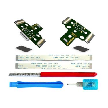 Imagem de ElecGear 2 portas de carregamento USB C PCB para controle PS4 de 1ª geração, upgrade DS4 de porta de entrada micro-USB para adaptador de conector USB tipo C, substituição para JDS-001, JDS-011,