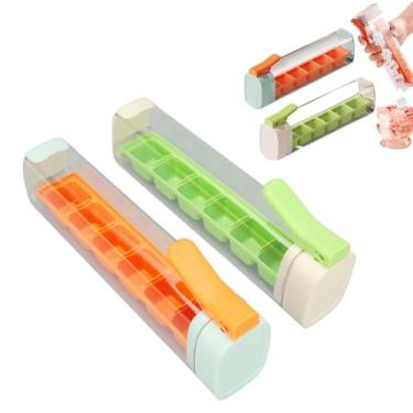 Imagem de Bandeja de Cubo de Gelo Com Tampas e Caixas, Bandejas de Gelo de Liberação Fácil para Freezer, Molde de Cubo de Gelo Reutilizável para Beber Frutas de Coquetel
