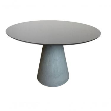 Imagem de Mesa De Jantar Cone Concreto 120 Cm Tampo Laqueado Preto