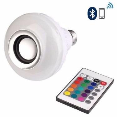 Imagem de Lâmpada Led Caixa De Som Bluetooth Musical Com Controle Rgb