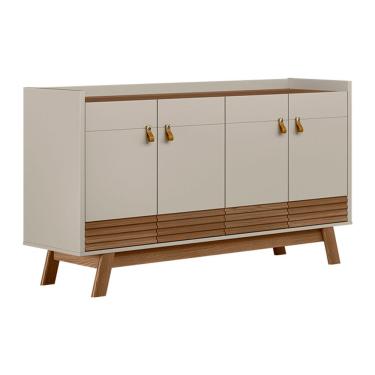 Imagem de Buffet Aparador Dara 4 Portas Freijó E Off White 88x160 Cm L04 - D'rossi