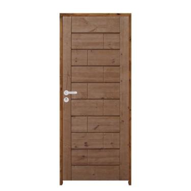 Imagem de Kit Porta De Madeira 210X92Cm Batente 11Cm Fechadura Stilo Cromada Roma Pinus
